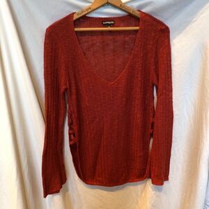 Express sweater V neck Red S/P